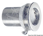 Osculati AISI 316 Stainless Steel Skin Fitting with Rubber Check Valve, 1-1/2" to 2"