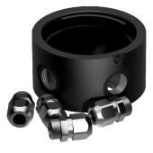 Lopolight 400-034-B - Aluminium Mounting Base 2CS+2CD Black Anodized