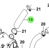 Bukh 00130-2S408 - Air Intercooler Outlet Hose for S270J Engines
