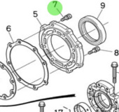 Nanni Diesel 970147402 - M8x25 Bolt for Crankshaft and Timing Gear Case