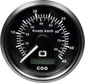 Osculati 27.780.02 – GPS Analog Speedometer & Compass 0–45 Knots, Black Dial & Black Bezel, Ø96 mm