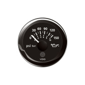 VDO A2C59514118 – ViewLine Engine Oil Pressure Gauge 150 PSI Black 52 mm