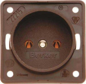 Berker 2-pole Socket Outlet Without Earth - Brown Matt