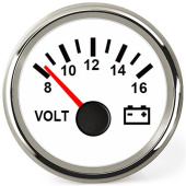 Hollex Voltmeter White/AISI316 8-16V