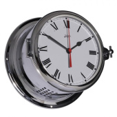Schatz Clock Quartz Royal Brass Chrome Ø180 mm Roman Numerals
