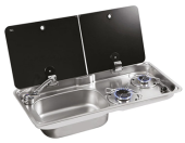 Airxcel Retangular Gas - Hobit 2 - Burners With Electric Ignition And Retangular Sink