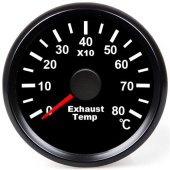 Hollex Exhaust Temperature Gauges 9–32V, 0–80°C, Ø59 mm, IP67