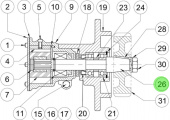 Jabsco 23377-0010 - Shaft 080 Spare Part