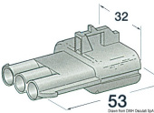 Osculati 14.235.60 - Plastic Watertight Connector Male 3 Poles (5pcs)