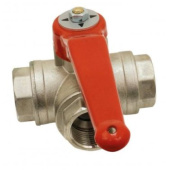 3-Way L-Shaped Brass Ball Valve - FFF - PN40 - 1/4