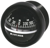 Ritchie Compass 'Explorer V-57.2', 12V, Dash Mount Compass, Dial Ø69,9mm/5°, Black