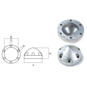 E. Polipodio OG010/6F Zinc Anode for Max-Prop Propeller Ø68x44 mm, Bore Ø42 mm