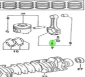 Nanni Diesel 970312614 - Connecting Rod Bolt for T6 Series Engines