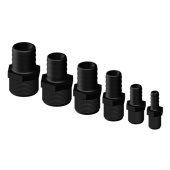 Allpa Plastic Hose Nipple, Straight, Ø1-1/2"X32mm, With Outer Thread, Black