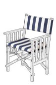ARC Marine Deluxe Cushions For Director's Chair II Navy/White