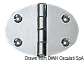 Osculati 38.450.02 - Oval Hinge 48x67 mm Stud Mounting 2 mm