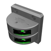 Lopolight 301-001ST - Navigation Light 2NM 112.5° Green, Double Starboard, Silver Anodized