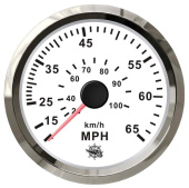Osculati 27.327.08 - Pitot Speedometer 0–35 MPH, White Dial & Glossy Bezel, Ø96 mm