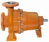 Allweiler ALLMAG CNH-M Chemical centrifugal pump with magnetic coupling on base plate.