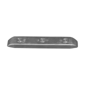 Tecnoseal MMI Zinc Hull Bar Anode with 3 Holes and Zinc Plugs 500x85x40 mm