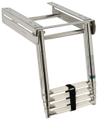 Osculati 49.543.04 - Telescopic foldaway standard ladder AISI316 4 step