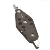 Barton N15421 - Fiddle Block Reverse Shackle with Becket Size 5 38/64mm – Ball Bearing, Ø38/64mm Sheaves, Max Rope 12mm