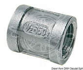 Osculati AISI 316 Stainless Steel Pipe Sleeve, Female/Female, 3/8" to 2"