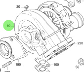 Steyr Z002422-0 - Turbocharger Assembly 144-164 for MO144V38 Engines