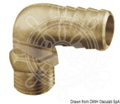 Osculati Brass 90° Male Hose Connector, 1/4" to 1-1/2", 8–45 mm Hose Tail