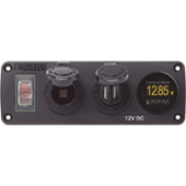 Blue Sea 4366 - Panel Acc H2O USB, Socket & Voltmeter