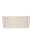 Allpa Plastic Storage Bin, White, With White Elastic Net, Dim. 270x115x32mm