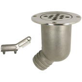 Allpa Stainless Steel Discharge Elbow With Stainless Steel Cover, 38x58x115x91mm, Complete With Key