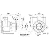 Jabsco 23430-1601 - Flange Mounted Engine Cooling Pump 23430-1601 (32mm Ports)