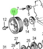Nanni Diesel 970316139 - Crankshaft Pulley Sub-Assembly for T4.230 and T4.270 Engines