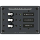 Blue Sea AC Panel 3 White Toggles