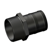 TruDesign Threaded Connector Straight Unequal - 3" x 75 mm, Black