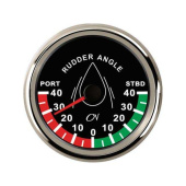 Rudder Angle Gauge - Black Dial, Black Bezel, 10 - 190 Ohm, L - R Scale, Ø96 mm