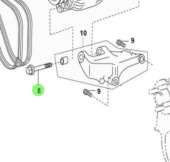 Nanni Diesel 970312727 - Hex Head Bolt With Washer for Alternator Assembly