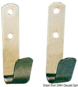 Osculati 34.212.30 - Mirror Polished Stainless Steel Holding Hooks for Boat Hooks