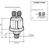 VDO 360-081-030-049K - Pressure Sender 5Bar (E/Ret) W/C0.4 1/8-27 NPTF