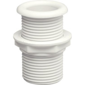 Plastimo 62162 - White Threaded Thru-hull Fitting ø25 - L62mm