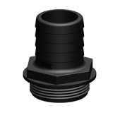 TruDesign Aquavalve Hose Tail M - 1 1/2" x 38, Black