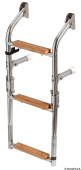 Osculati 49.566.03 - Ladder 3 Steps 610x247 mm AISI316 + Iroko