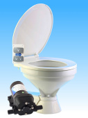 Jabsco 37245-0094 - Quiet Flush Electric Toilet Sea Or River Water Flush Models, Compact Bowl Size, 24 Volt Dc