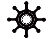 Technautic 7405 - Impeller W65xH50.2 Shaft 16 Serrated 8-Blade