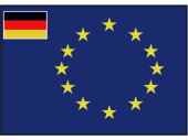Marine Flag of the European Union with small flag of Germany