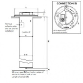 VDO 224-082-005-101R - Fuel Tubular Sender Ø54mm L=418.5mm
