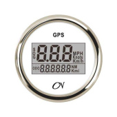 GPS Speedometer - White Dial, Chromium Bezel, Scale 0 - 9900, Ø57 mm
