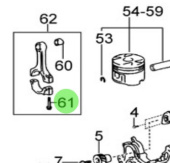 Nanni Diesel 970313181 - Crankshaft and Piston Bolt for T4 Series Engines