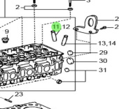 Nanni Diesel 970313938 - Standard Intake Valve Guide Bushing for T4 Series Engines